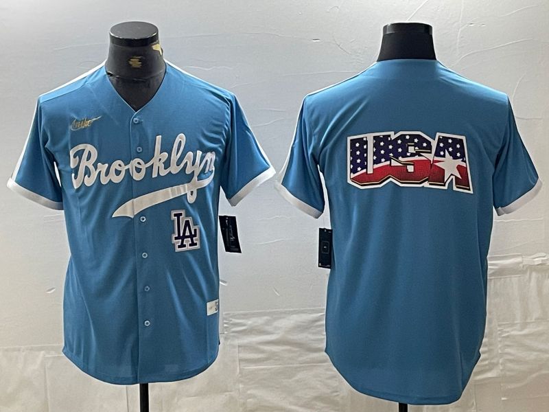 Men Los Angeles Dodgers Blank Light blue Throwback 2024 Nike MLB Jersey style 11->los angeles dodgers->MLB Jersey